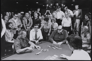 Photograph of gamblers at the 7th World Series of Poker, Las Vegas (Nev.), 1976