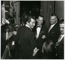 Photograph of Frank Sinatra, Dean Martin, and Jack Entratter backstage, Las Vegas, early 1960s