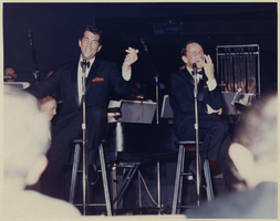 Photograph of Dean Martin and Frank Sinatra performing in the Copa Room, Las Vegas, January 22, 1964