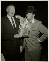 Photograph of Jack Entratter, Dean Martin, and GQ publication, Las Vegas, December, 1959