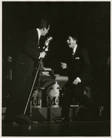 Photograph of Dean Martin and Jerry Lewis performing in the Copa Room, Las Vegas, circa mid 1950s