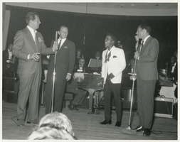 Photograph of members of the Rat Pack in the Copa Room, Las Vegas, 1960