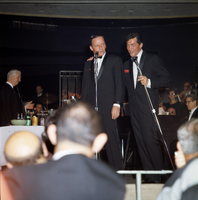 Film transparency of Frank Sinatra and Dean Martin on their opening night at the Sands Hotel, Las Vegas, January 22, 1964
