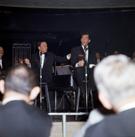 Film transparency of Dean Martin and Frank Sinatra on opening night of their show at the Sands Hotel, Las Vegas, January 22, 1964