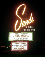 Film transparency of the Sands Hotel marquee, Las Vegas, circa 1960s