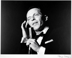 Film transparency of Frank Sinatra performing in the Copa Room at the Sands Hotel, Las Vegas, 1960