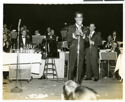 Photograph of Sammy Davis, Jr. performing at the Copa Room in the Sands Hotel, Las Vegas, April 1966