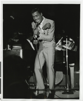 Photograph of Sammy Davis, Jr. performing in the Copa Room at the Sands Hotel, Las Vegas, 1966