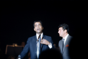 Slide transparency of Sammy Davis, Jr. and Dean Martin onstage at the Copa Room in the Sands Hotel, Las Vegas, February 1963
