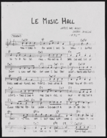 Le Music Hall words and music by Jerry Jackson: handwritten music score, photocopy