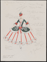 Seven dressed dancers: costume design drawings, 1983