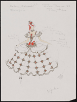 Showgirl Helen Edwards: costume design drawings, 1983