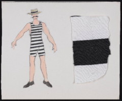 Untitled male in one-piece bathing suit: original drawing