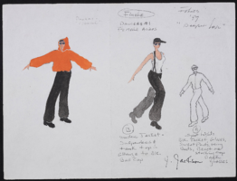 Dancers #1 female acros: original preliminary sketch