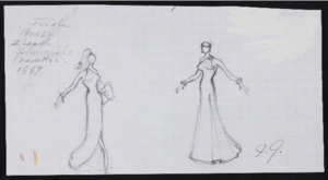 Two lead showgirls/vedettes: original rough sketch