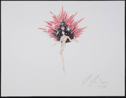 Untitled showgirl with feather backing: color photocopy of drawing