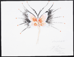 Untitled butterfly feather design for showgirl: original costume design drawing