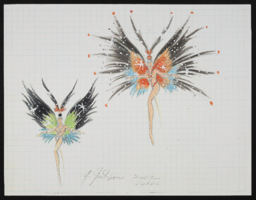 Untitled feather butterfly designs for showgirls: color photocopy of drawing