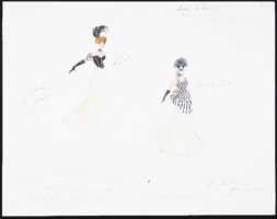 Ballroom, lead singer (Traci Ault) 1900s gown: original costume design drawing