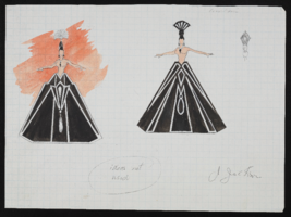 1920s tango unit alternate designs: original costume design drawing