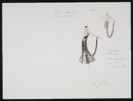 Tango #9: original costume design drawing with notes