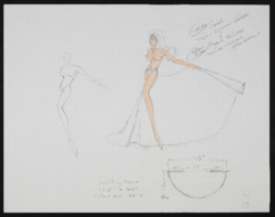 Untitled showgirl: original sketch with specifications and notes