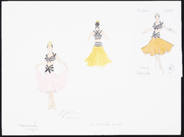 Mambo female acros: original costume design drawing