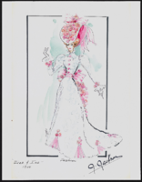 1900s costume design drawings: color photocopies