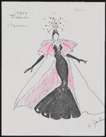 1950s costume design drawings: color photocopies