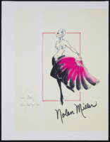 Cilla at the Palace, Victoria Palace, London: costume design drawings by Nolan Miller and program, copies