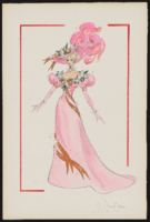 French cancan gown, not fabricated: original drawing