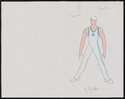 Male athletic/sporty costume rough sketches: originals