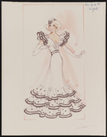 New York 1936 costume design drawing: photograph of drawing