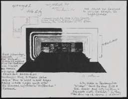 Nightlife 1994: "Opening" set design notes, costume notes, costume design drawings, photographic prints
