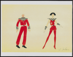 Opening Future 2020 costume design drawings: color photocopies