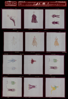 Costume design drawings: photographic negatives