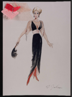 New Orleans 1912 costume design drawings: color photocopies and photographs of drawings