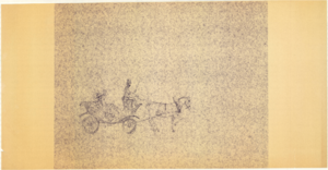 Untitled sketch: figures in horse drawn carriage