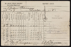Report cards (grade school and high school) for Arden Peterson