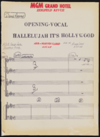 Hallelujah Hollywood: sheet music Act I "Hallelujah, It's Hollywood"