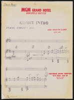 Hallelujah Hollywood: sheet music Act IV "Kismet Intro"