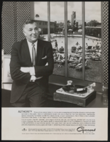 Sands Hotel President Jack Entratter in Garrard record player advertisement: photographs and correspondence