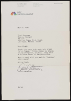 Letters to Fluff LeCoque from David Letterman and Barry Sand, 1987 May 28