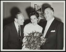 Jack Benny, Jack Entratter, and unidentified woman: photograph
