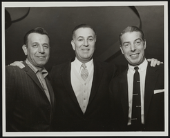 Joe DiMaggio, Jack Entratter, and unidentified man: photographs