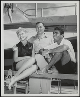 Peter Lawford, Jack Entratter, and unidentified woman: photographs