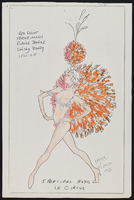 Hello Hollywood Hello: costume design sketches for Act VII Scenes 1-3: "Clownsville, "Sideshow Carnival - Freaks of Nature and Other Whimsies," "The Ringmaster," "The Big Top and the Grand Entry of the Kelly Girl High Kickers" (folder 6)
