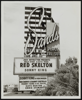 Red Skelton advertised on the Sands Hotel marquee: photographs