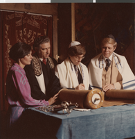 Photographs of Mason family special occasions, including a bar mitzvah, bris, and graduation, 1973-1998