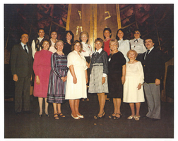 Photograph of Sharon Sigesmund Pierce at her bat Mitzvah as an adult, March 16, 1984